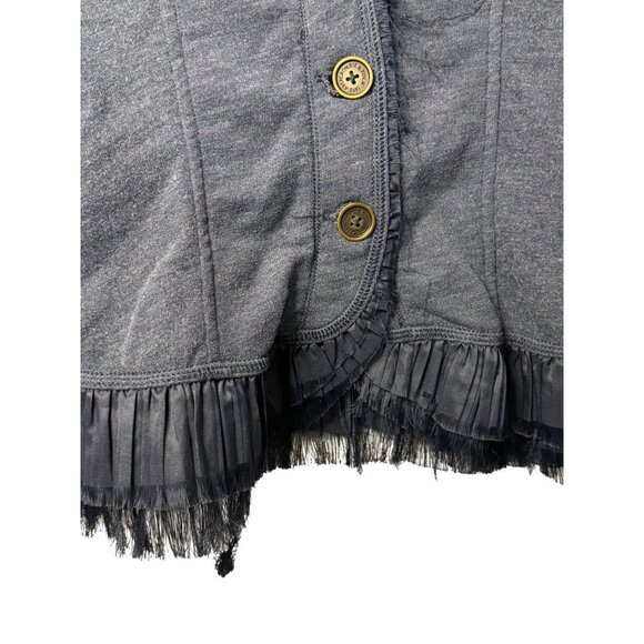 VTG Y2k Abercrombie & Fitch Small Ruffle Hem Button Front Jacket Bella Swan Core - Picture 5 of 6